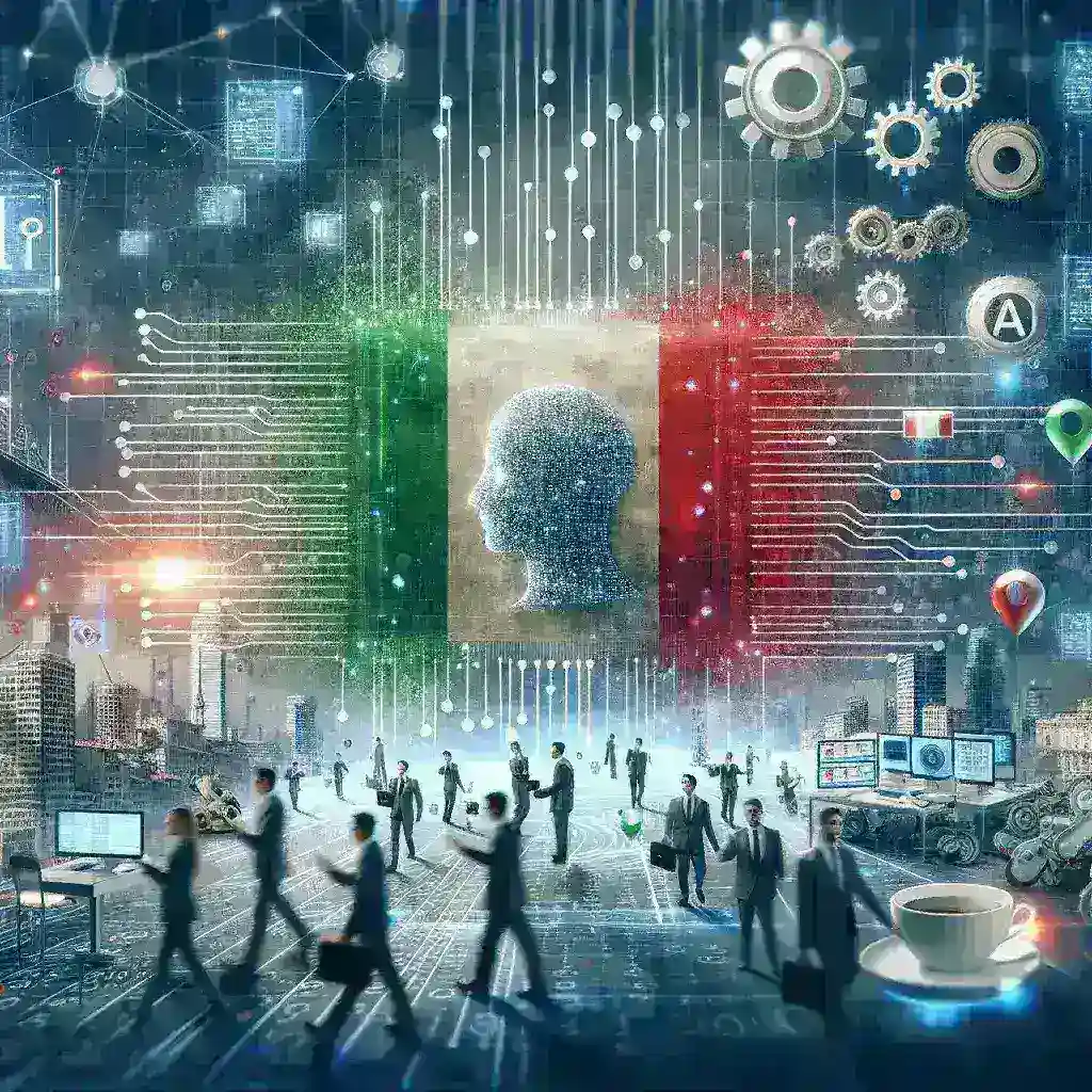 "Bar graph illustrating the statistic that only 8% of Italian companies currently utilize AI technologies, as explored in the article 'Only 8% of Italian Companies Use AI: An In-Depth Analysis.'"