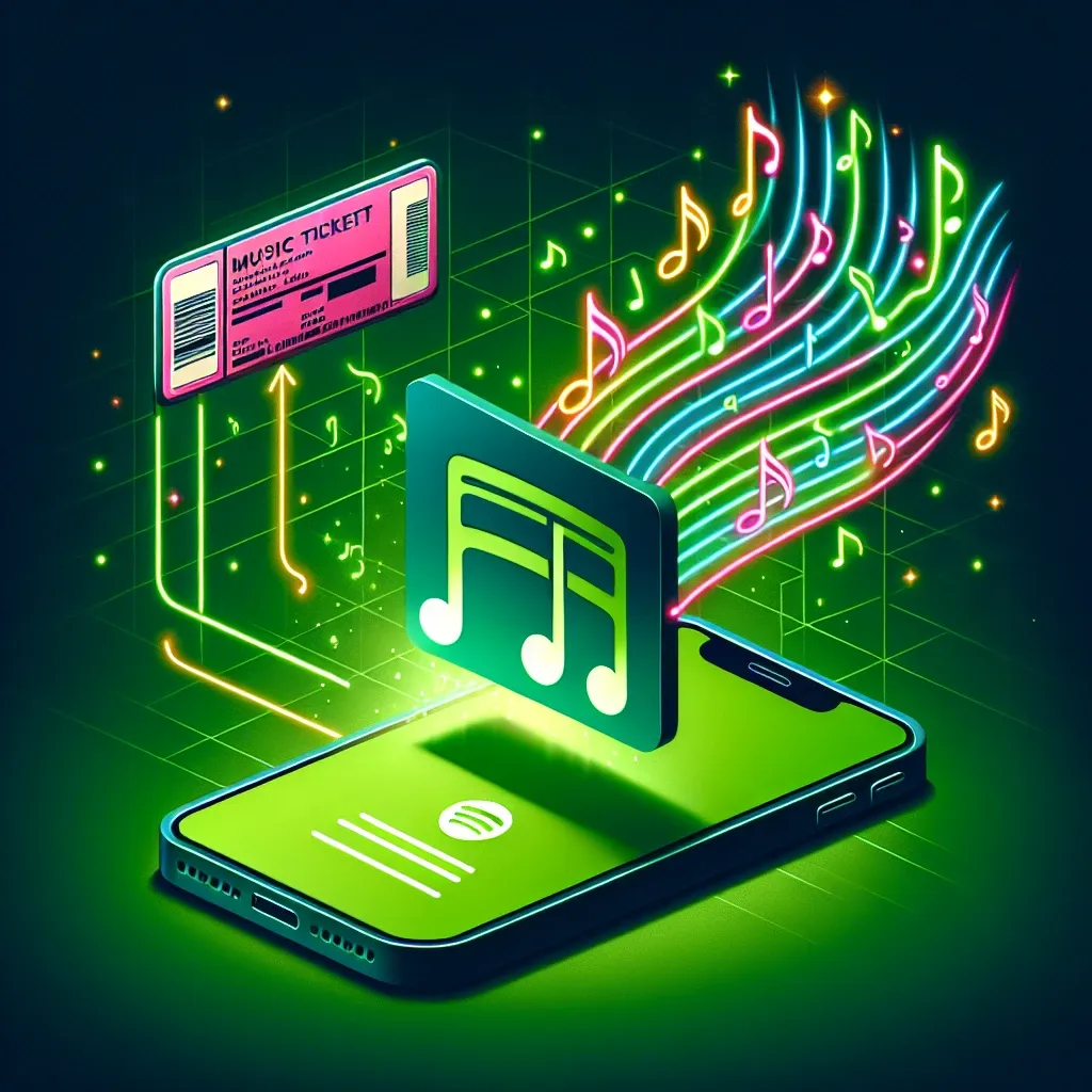 "Spotify concert ticket reselling feature screenshot showcasing user-friendly interface for browsing and purchasing live event tickets directly within the app."